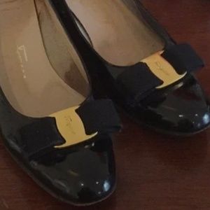 Salvatore Ferragamo classic black bow heels